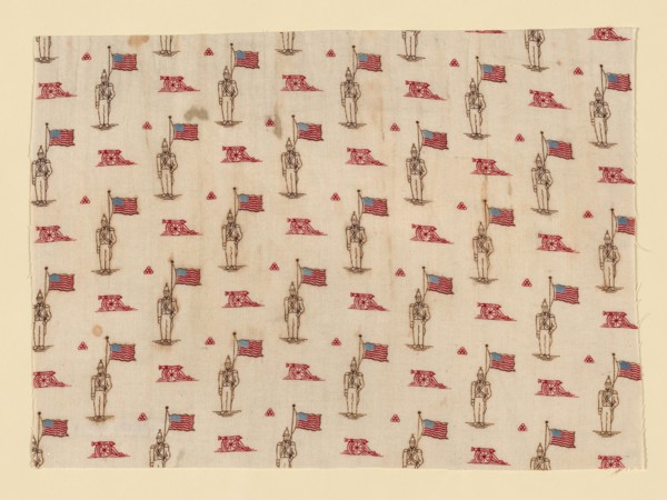 Fragment, 1876, United States, Cotton, plain weave, roller printed, 19 × 26.5 cm (7 1/2 × 10 1/2 in