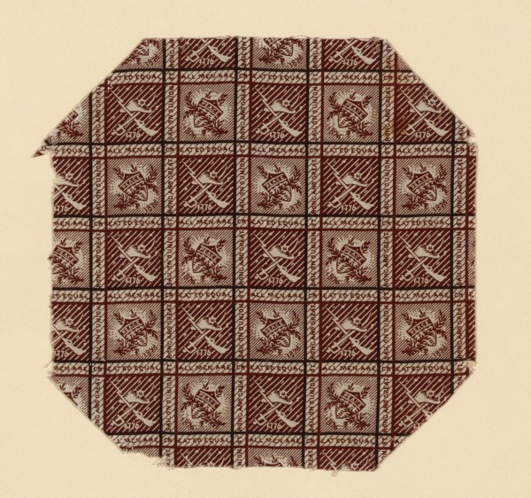 Fragment, 1876, United States, Cotton, plain weave, roller printed, 20.2 × 20.2 cm (8 × 8 in.)