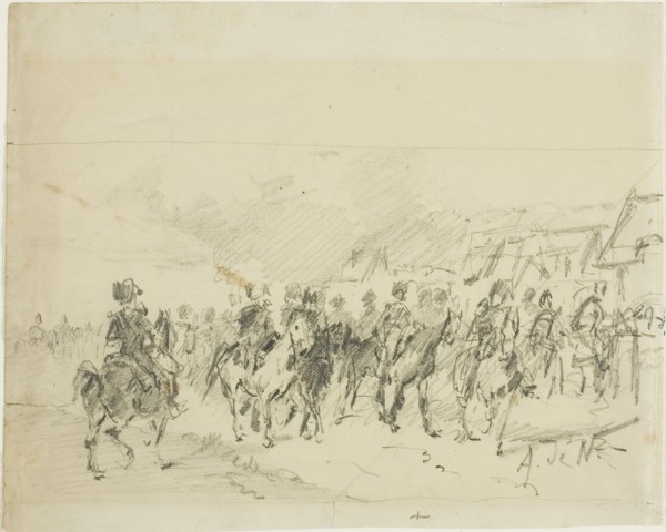 Man on Horseback, n.d., Alphonse Marie Adolphe de Neuville, French, 1835-1885, France, Graphite on