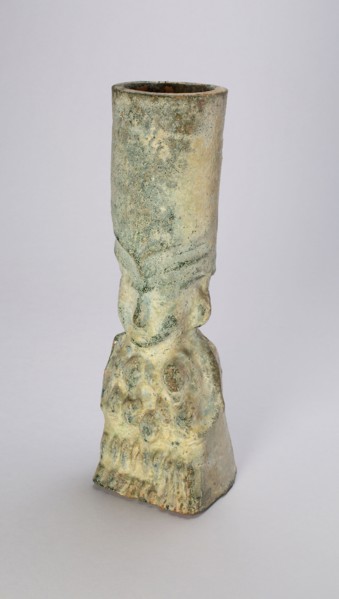 Lamp Stand, Eastern Han dynasty (A.D. 25–220), China, Earthenware with green lead glaze, 30.6 × 10