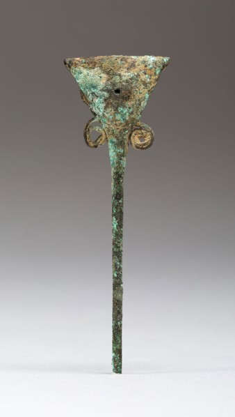 Hair Ornament or Pin with Triangular Head and Rattle, A.D. 1000/1532, Probably Chimú-Inca, North