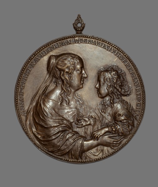 Portrait Medallion:  Anne of Austria and her Son, the future King Louis XIV, 1638/48, Jean Warin,