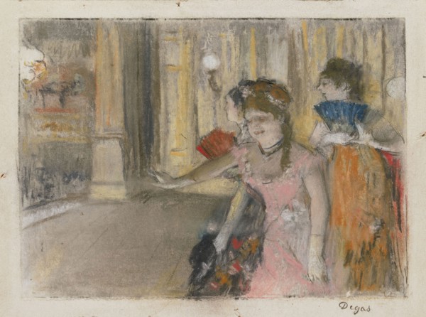 Singers on the Stage, 1877/79, Edgar Degas, French, 1834-1917, France, Pastel, over monotype, on