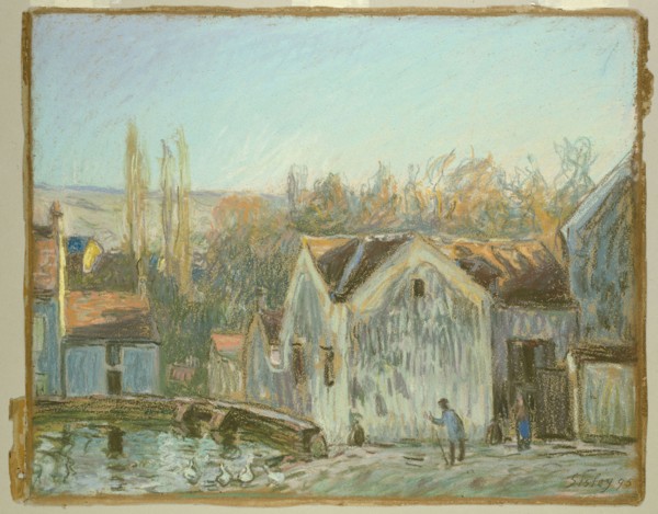 A Corner of Moret-sur-Loing, 1895, Alfred Sisley, French, 1839-1899, France, Pastel, with stumping,