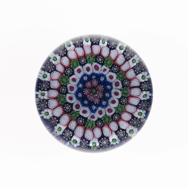 Paperweight, c. 1845–55, Clichy, France, 1837-1885, Clichy, Glass, Diam. 7.3 cm (2 7/8 in.)