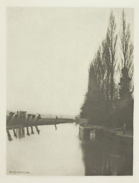 Poplars and Pollards on the Lea, Near Broxbourne, 1880s, Peter Henry Emerson, English, born Cuba,