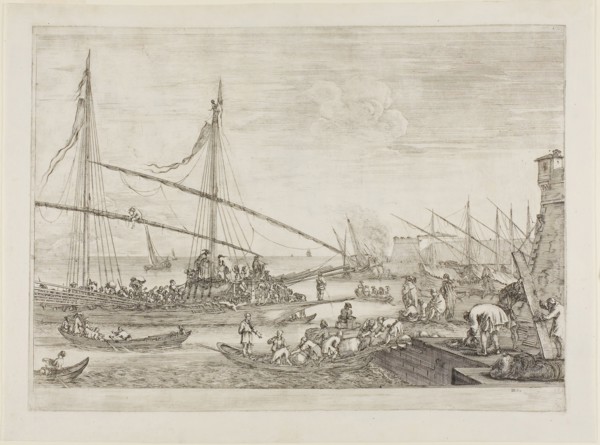View of Fortifications, from Views of the Port of Livorno, 1654/55, Stefano della Bella, Italian,