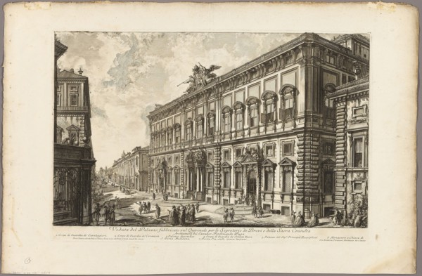 View of the Palazzo della Consulta on the Quirinal housing the Papal Secretariat, from Views of
