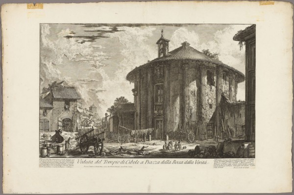 View of the Temple of Cybele in the Piazza of the Bocca della Verità, from Views of Rome, 1750/59,