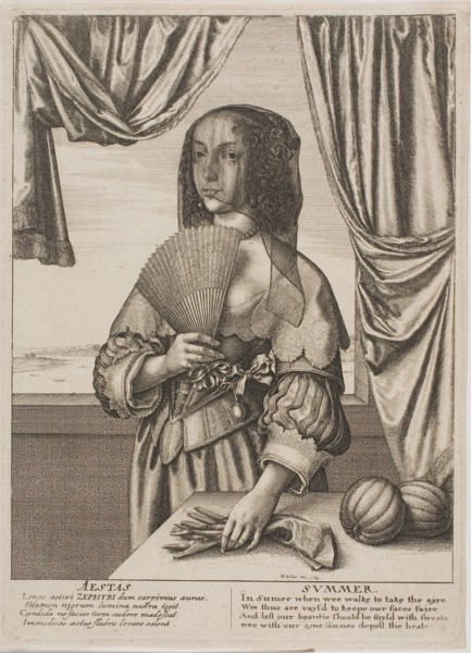 Summer, 1641, Wenceslaus Hollar, Czech, 1607-1677, Bohemia, Etching on ivory laid paper, 222 × 173