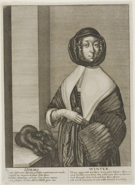 Winter, 1641, Wenceslaus Hollar, Czech, 1607-1677, Bohemia, Etching on ivory laid paper, 250 × 178
