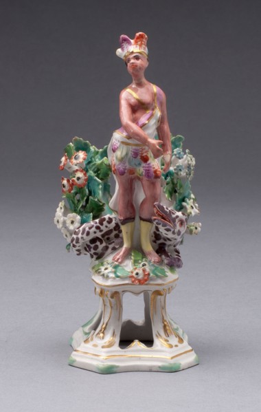Figure of America, c. 1766, Bow Porcelain Factory, London, England, 1744-1775, Bow, Soft-paste