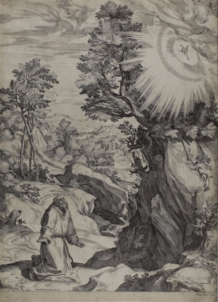 Saint Francis Penitent in a Large Landscape, 1575, Cornelis Cort (Netherlandish, 1533/36-1578),