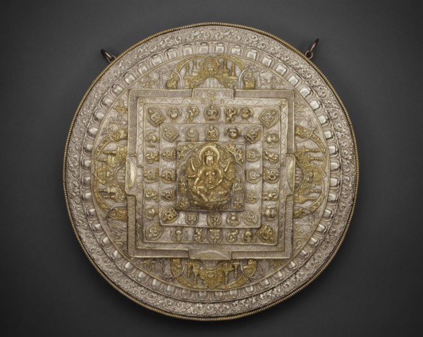 Tiered Offering Mandala of the Goddess of Wealth (Vasudhara), 19th century, Nepal, Nepal, Silver