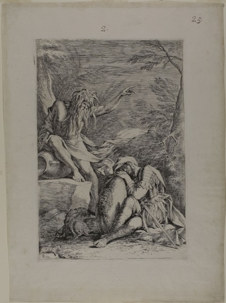 The Dream of Aeneas, 1663–1664, Salvator Rosa, Italian, 1615-1673, Italy, Etching on ivory laid