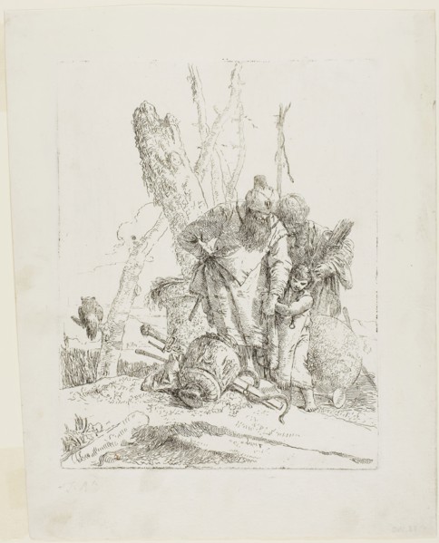 Two Astrologers and a Boy, from Scherzi, 1735–40, Giambattista Tiepolo, Italian, 1696-1770, Italy,