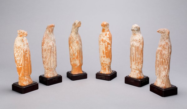 Six Zodiac Figures, Wei dynasty (386–550), China, Earthenware with traces of slip, A (monkey): 19.1