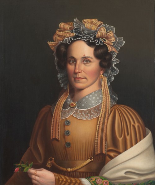 Lady in Brown, c. 1855, Frederick R. Spencer, American, 1806–1875, United States, Oil on canvas, 76