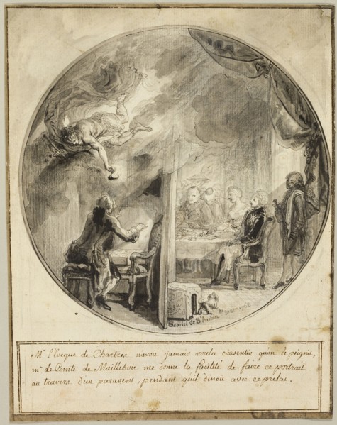 Gabriel de Saint-Aubin Executing the Portrait of the Bishop of Chartres, 1768, Gabriel Jacques de