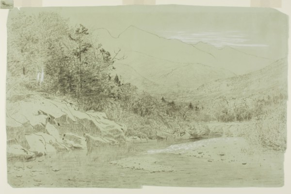 River Stream with Mountains in the Distance, 1856/92, Alexander Helwig Wyant, American, 1836-1892,