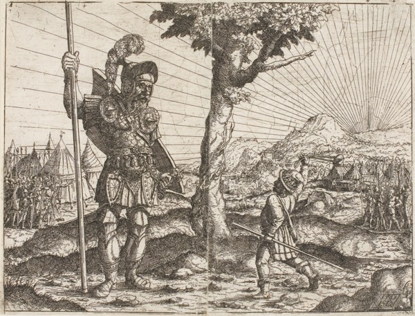 David and Goliath, 1551, Hanns Lautensack, German, 1524-1560/66, Germany, Etching on paper, 175 x