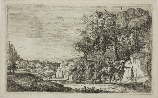 The Flight into Egypt, 1630/33, Claude Lorrain, French, 1600-1682, France, Etching on ivory laid