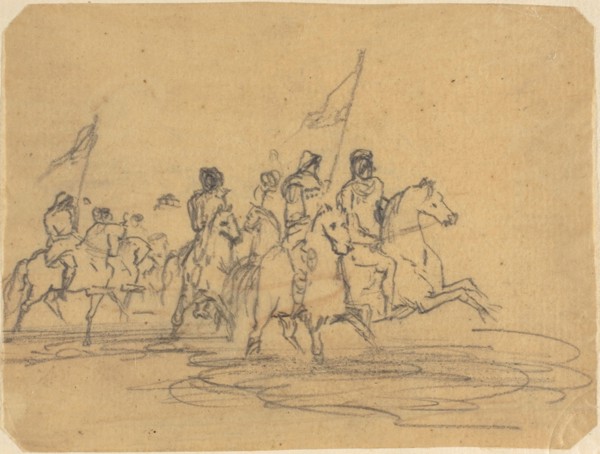 Sketch for Redon’s first etching, The Ford (M. 2), 1865, Odilon Redon, French, 1840-1916, France,