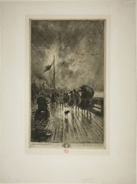 Disembarkation in England, 1879, Félix Hilaire Buhot, French, 1847-1898, France, Etching, roulette