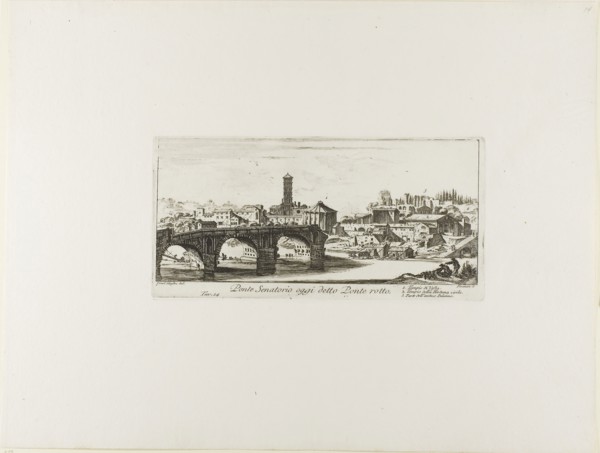 Senatorial Bridge, Today called the Ponte Rotto [Broken Bridge]. 1. Temple of Vesta. 2. Temple of
