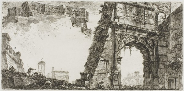 1. Arch of Titus. 2. Villa Farnese. 3. Columns of the Temple of Jupiter Stator [the Supporter]. 4.