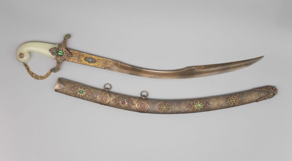 Saber (Kiliç) with Scabbard, late 19th century, Blade inscribed 1099 Hejira [A.D. 1687], Ottoman