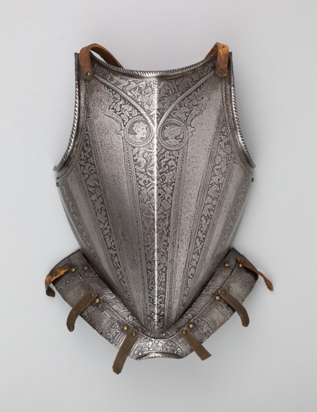Infantry Breastplate with Fauld, c. 1570/80, Italian, Milan, Milan, Steel, leather, and brass, Wt.