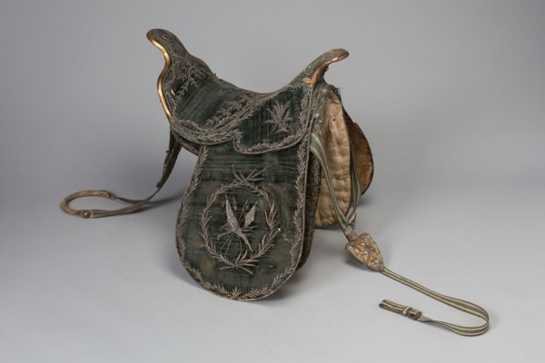 Saddle, late 18th century, possibly 19th century(?), Turkish(?), Spain, Wood, velvet, canvas,