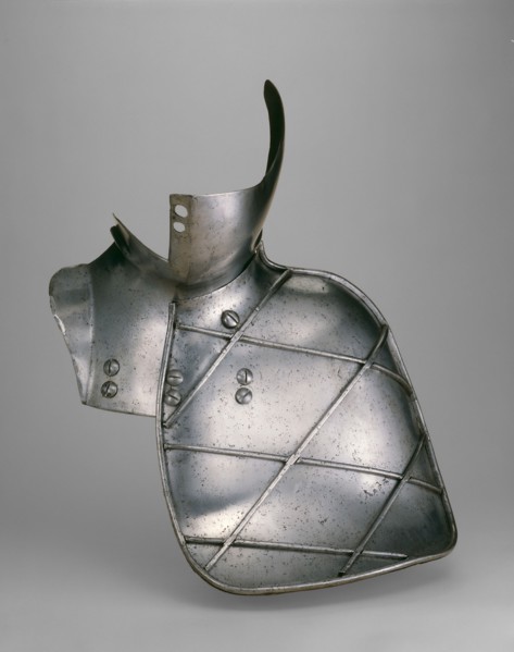 Reinforcing Bevor and Grandguard for the Joust, c. 1560, South German, Augsburg, Augsburg, Steel, H