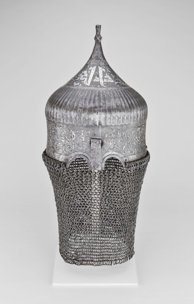 Turban Helmet, c. 1475/1500, Western Iranian, Western Iran, Steel and silver, H. 55.9 cm (22 in.)