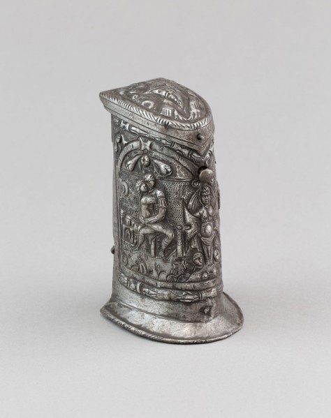 Cartridge Box, 1570/80, German, probably Brunswick, Brunswick, Steel, iron and wood, H. 12 cm (4