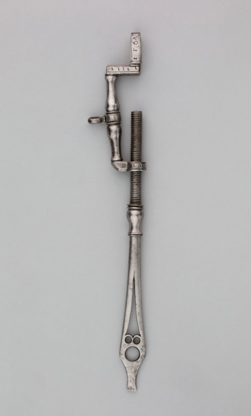 Wheel-Lock Spanner Combined with Screwdriver and Spring Clamp, 1567, German, Germany, Steel, L. 22