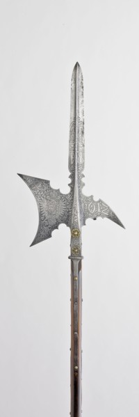 Halberd for the Bodyguard of Emperor Mattias, 1612, Austrian, Austria, Steel, iron, gilding, brass,