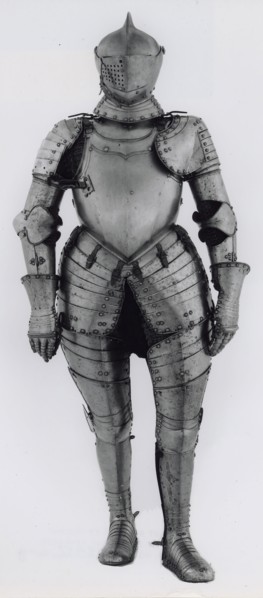 Breastplate, c. 1580, South German, Augsburg, Augsburg, Steel, brass, and leather, H. 198 cm (78 in