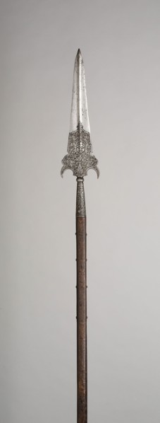 Partisan, early 17th century, French, France, Steel, wood (oak), and iron, L. 251.5 cm (99 in.)