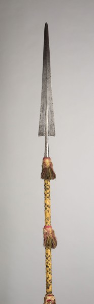 Langebeve, 1530, Italian, Italy, Steel, wood (oak), silk, and brass, Blade with socket L. 90.8 cm