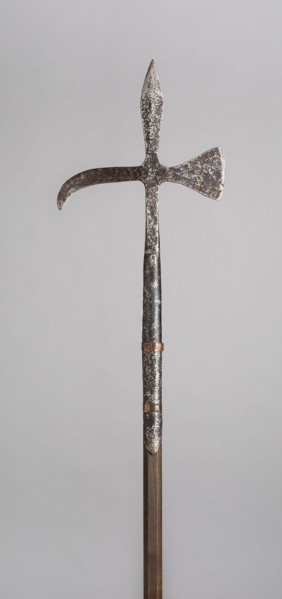Poleaxe, 19th century in the late medieval style, European, Europe, Steel and wood