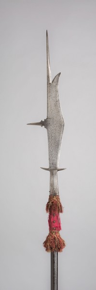Bill (Ronca), 16th century, Italian, Italy, Steel, wood, silk, and brass, Blade and socket L. 85.4