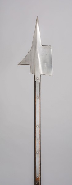 Halberd, 1663/81, Possibly Lamprecht Koller, Swiss, Zurich, Zürich, Steel, wood (ash), and paint, L