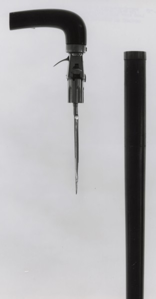 Combined Walking-Cane, Rimfire Pepperbox Revolver, and Stiletto, second half of 19th century,