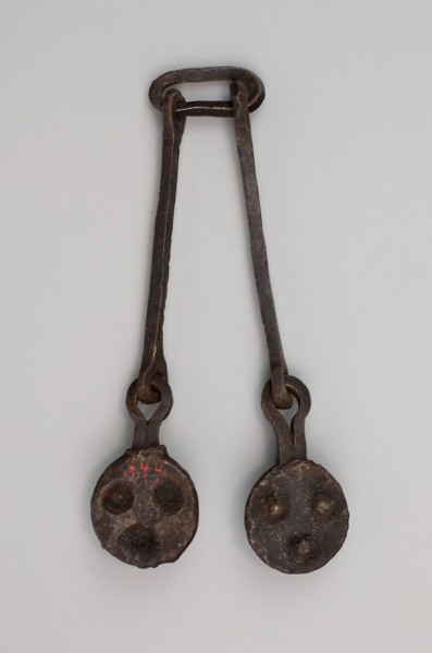 Split Shot (Projectile) for a Cannon, 17th Century, Austrian, Austria, Iron, L.(closed) 29.2 cm (11