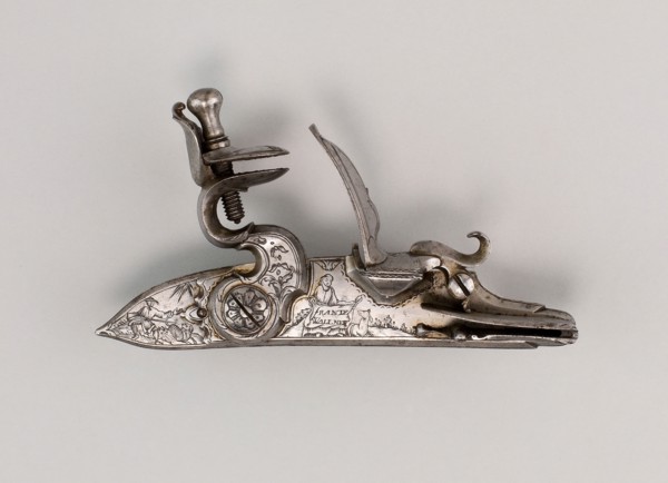 Detached Flintlock, late 18th century, German, Locksmith: Frantz Wallner, Europe, Steel, L. 13.2 cm