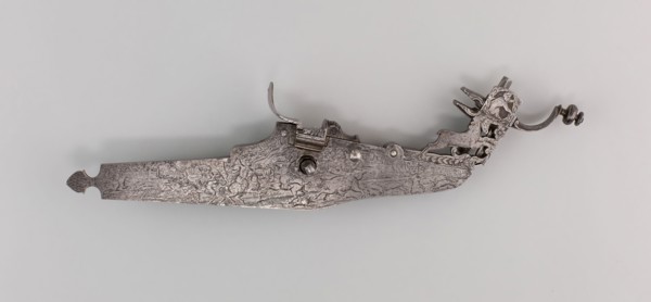 Wheellock from a Rifle, 1670/90, German or Austrian, Europe, Steel, L. 33 cm (13 in.)