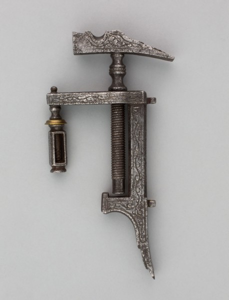 Combined Wheellock Spanner, Turnscrew, and Adjustable Powder Measure, 17th century, European,