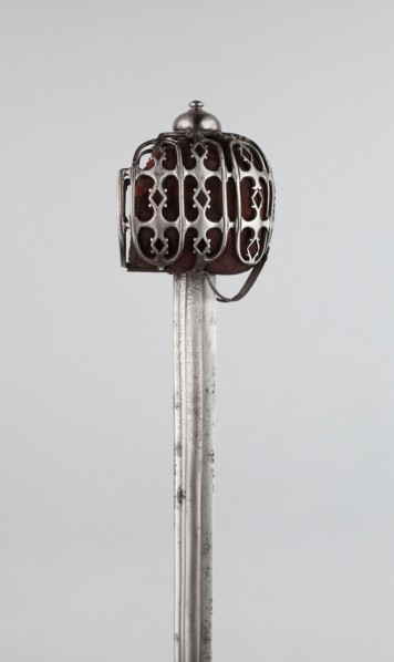 Basket-Hilted Broadsword with Scabbard (Claymore), c. 1750, Scottish, Scotland, Steel, iron,